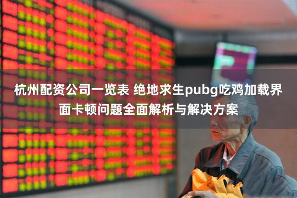 杭州配资公司一览表 绝地求生pubg吃鸡加载界面卡顿问题全面解析与解决方案