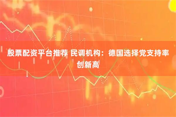 股票配资平台推荐 民调机构：德国选择党支持率创新高